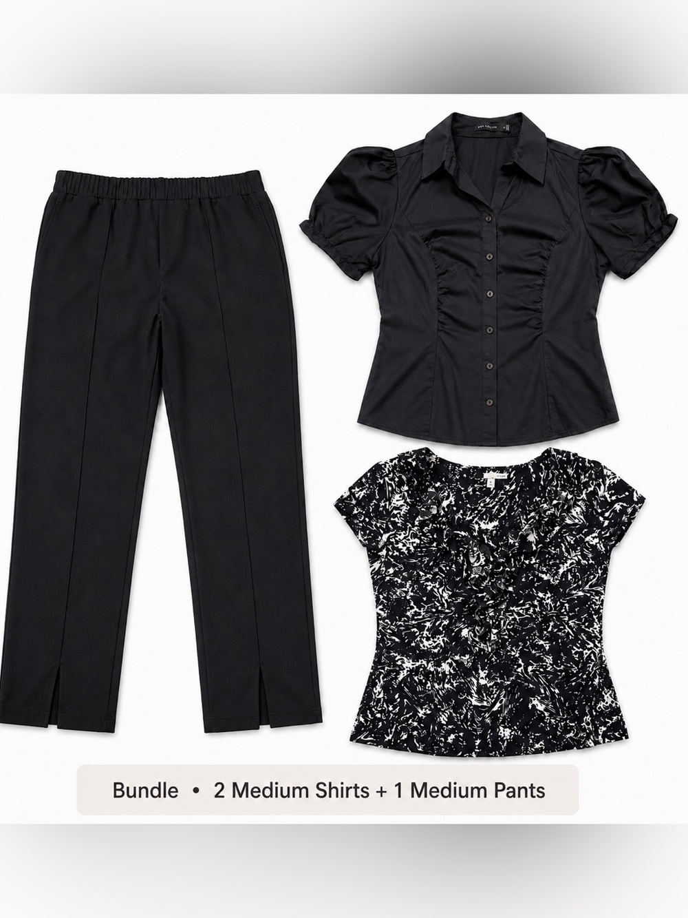 Women’s Medium 3 Piece Business Casual Bundle Pants + 2 Tops